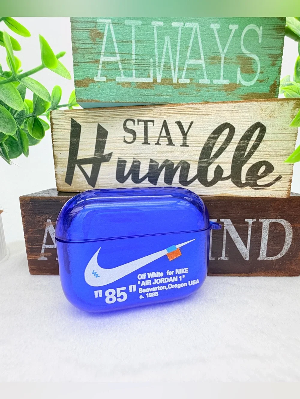 Nike OFF WHITE design Protective case for AirPods Pro 3 (2025) Glossy Blue